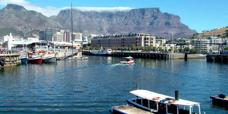 HIEP recipient photo from travel in Africa - overlooking a port and geological formations in Capetown South Africa